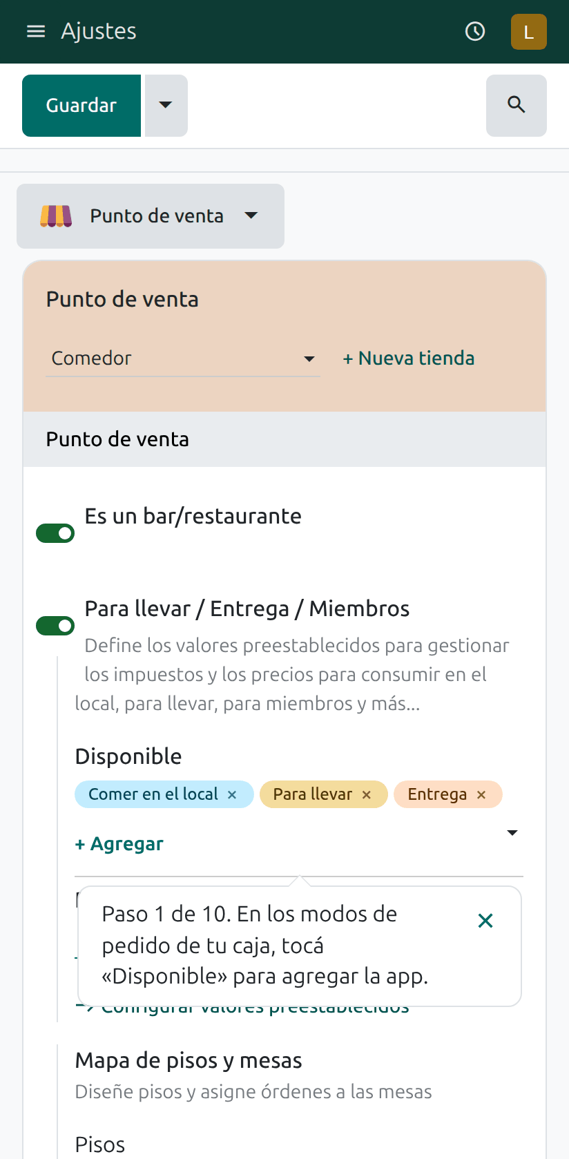 Los modos de pedido de la caja