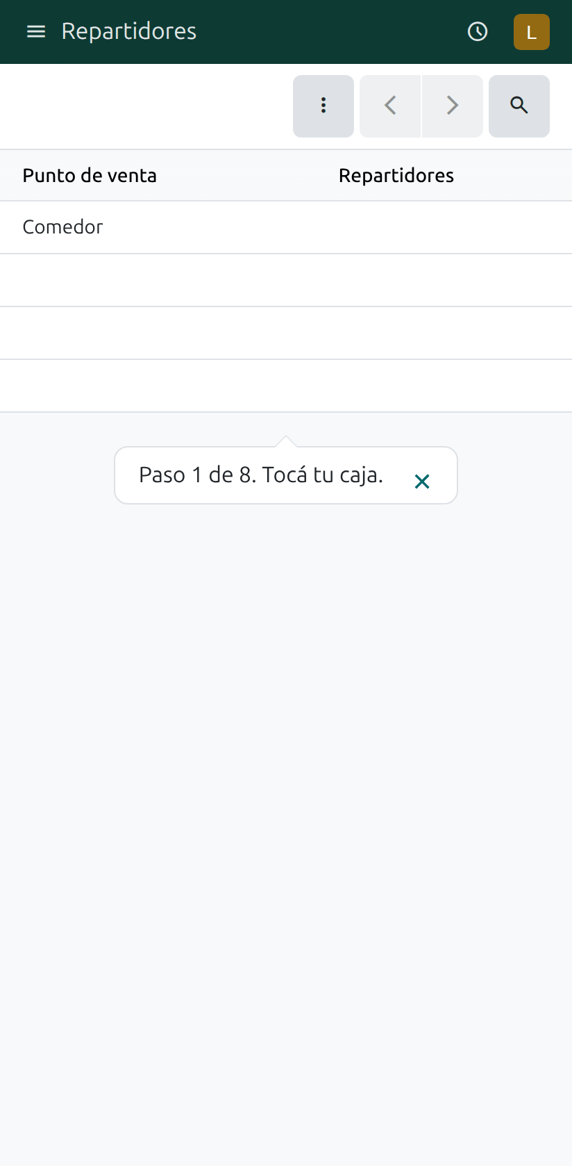 Las cajas, con sus repartidores