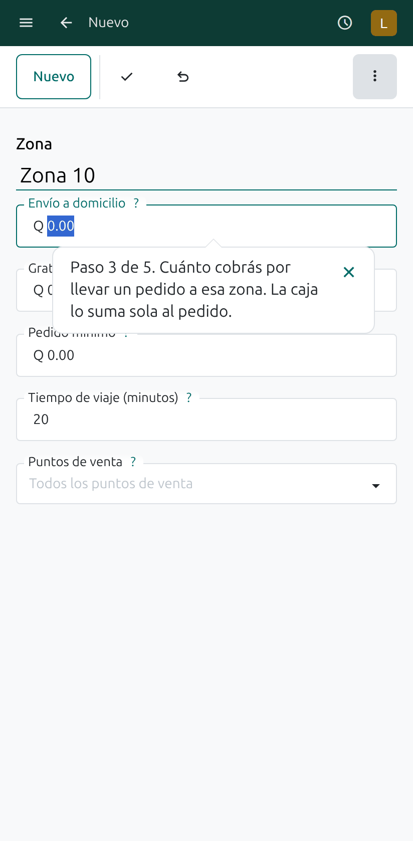 El precio del envío