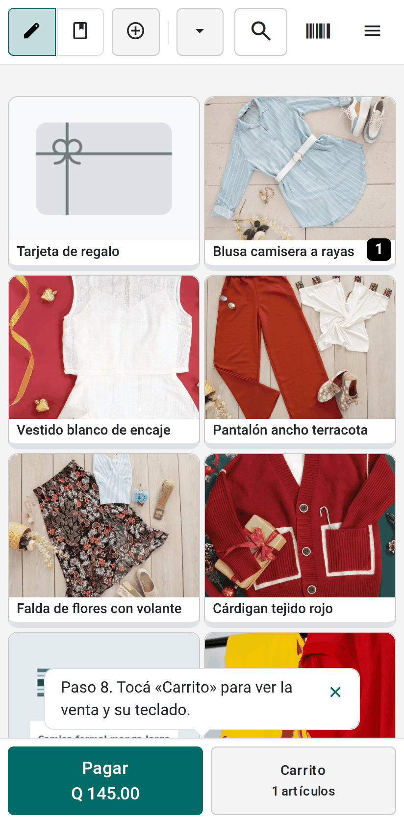 El botón Carrito
