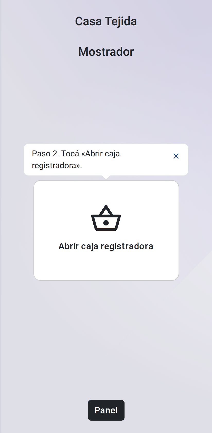 La entrada de la caja