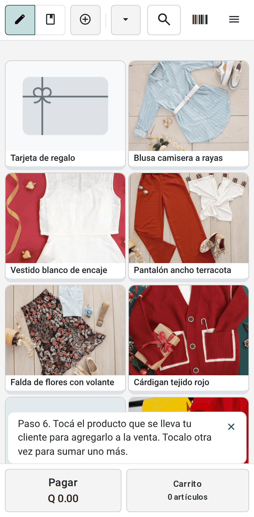 Los productos de la caja