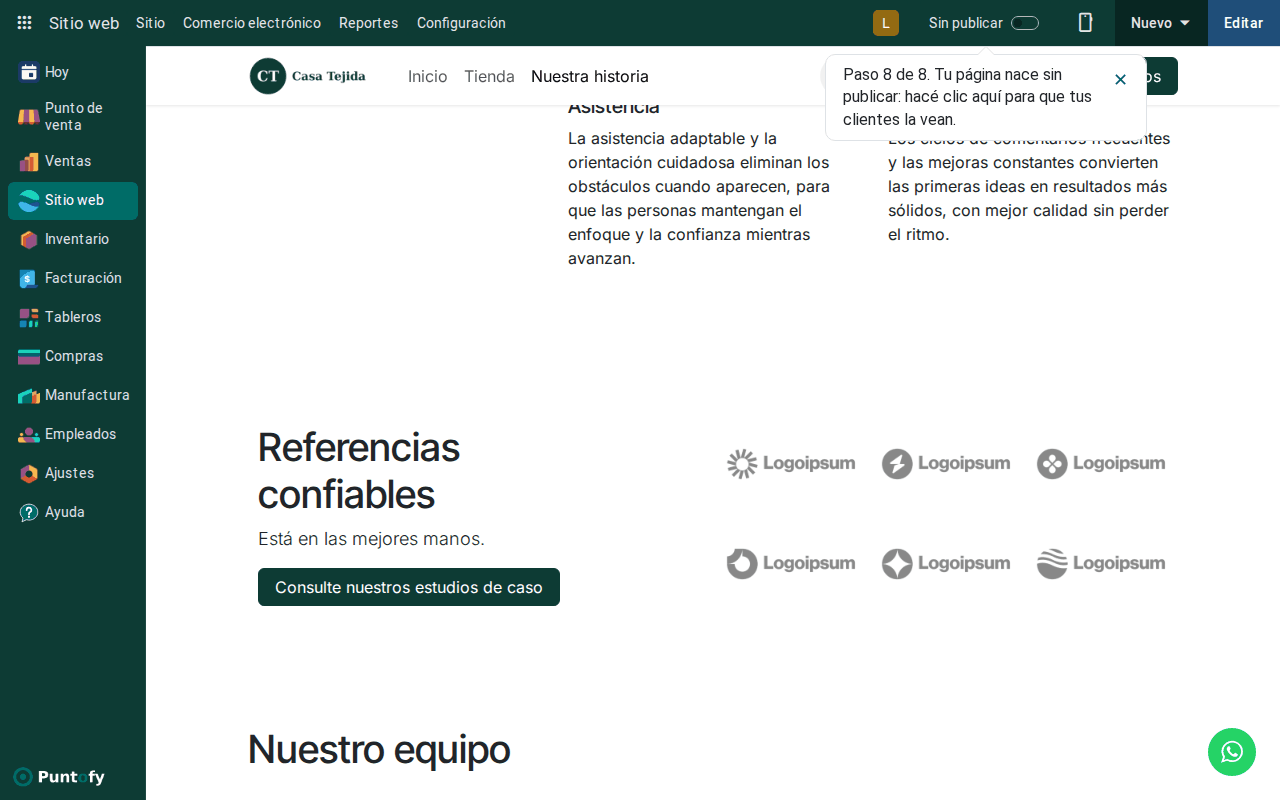 El interruptor Sin publicar
