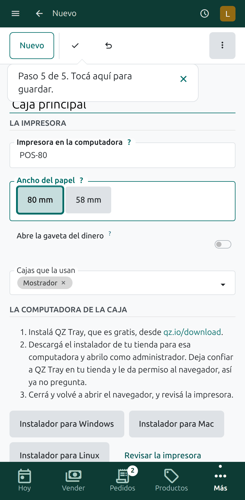 La palomita para guardar
