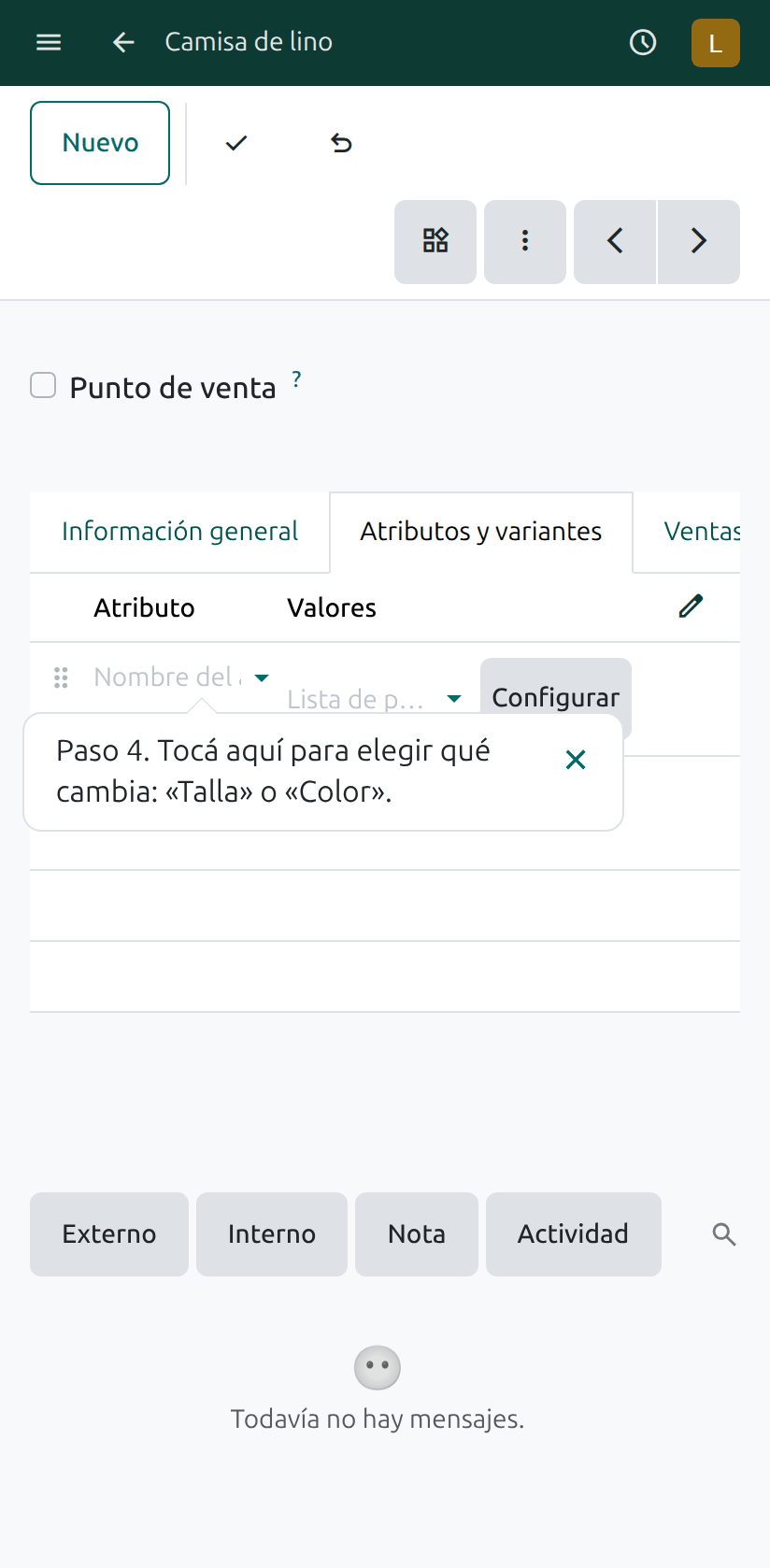 El campo Atributo