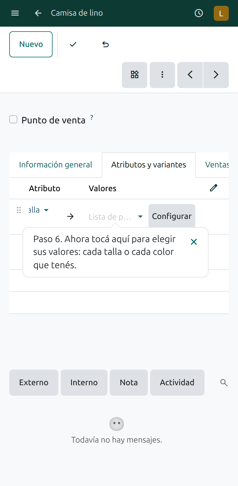 El campo Valores